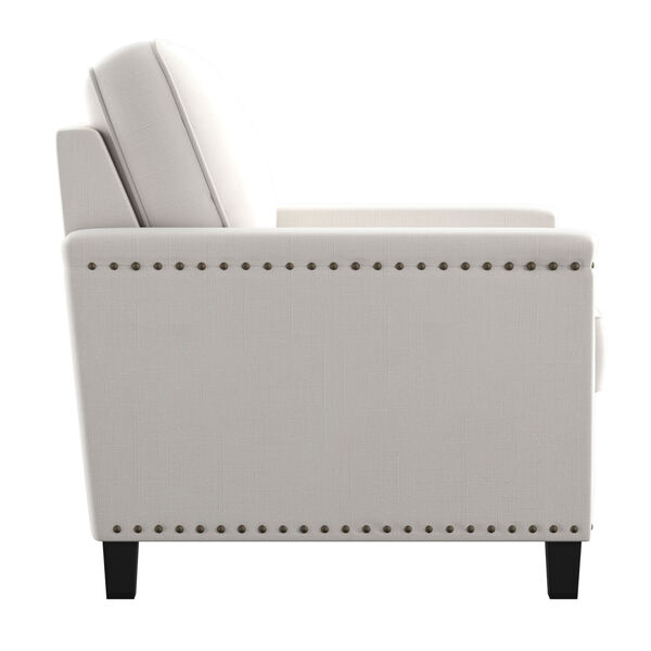 Whitney Ivory Arm Chair with Nailhead Trim, image 3